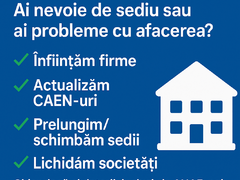 Infiintare lichidare firme, radiere, faliment, gazduire sediu